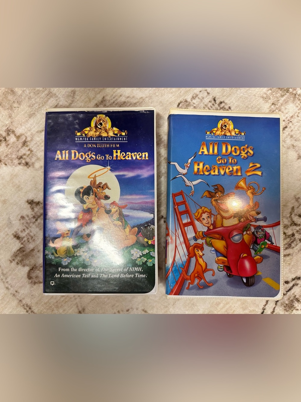 All Dogs Go To Heaven 1 & 2 VHS Tapes Clamshell MGM